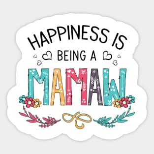 Happiness Is Being A Mamaw Wildflowers Valentines Mothers Day Sticker